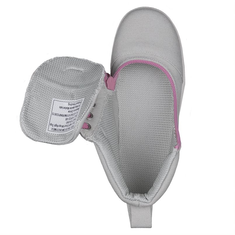 Billy Footwear (Kids) DR Fit Short Wrap - High Top Grey Pink Canvas Shoes - CLEARANCE - Image 5