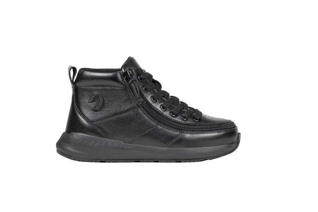 Billy Footwear (Kids) - High Top Black Goat Leather Shoes - Image 2