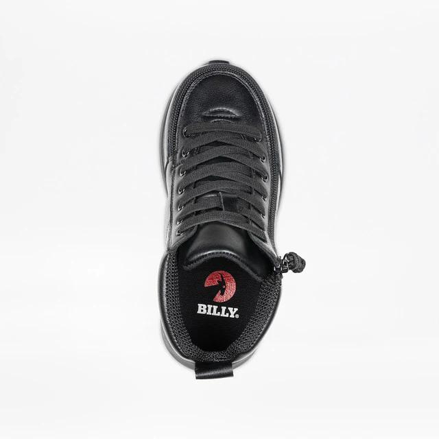 Billy Footwear (Kids) - High Top Black Goat Leather Shoes - Image 3