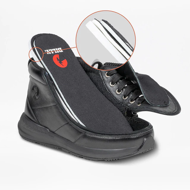 Billy Footwear (Kids) - High Top Black Goat Leather Shoes - Image 5