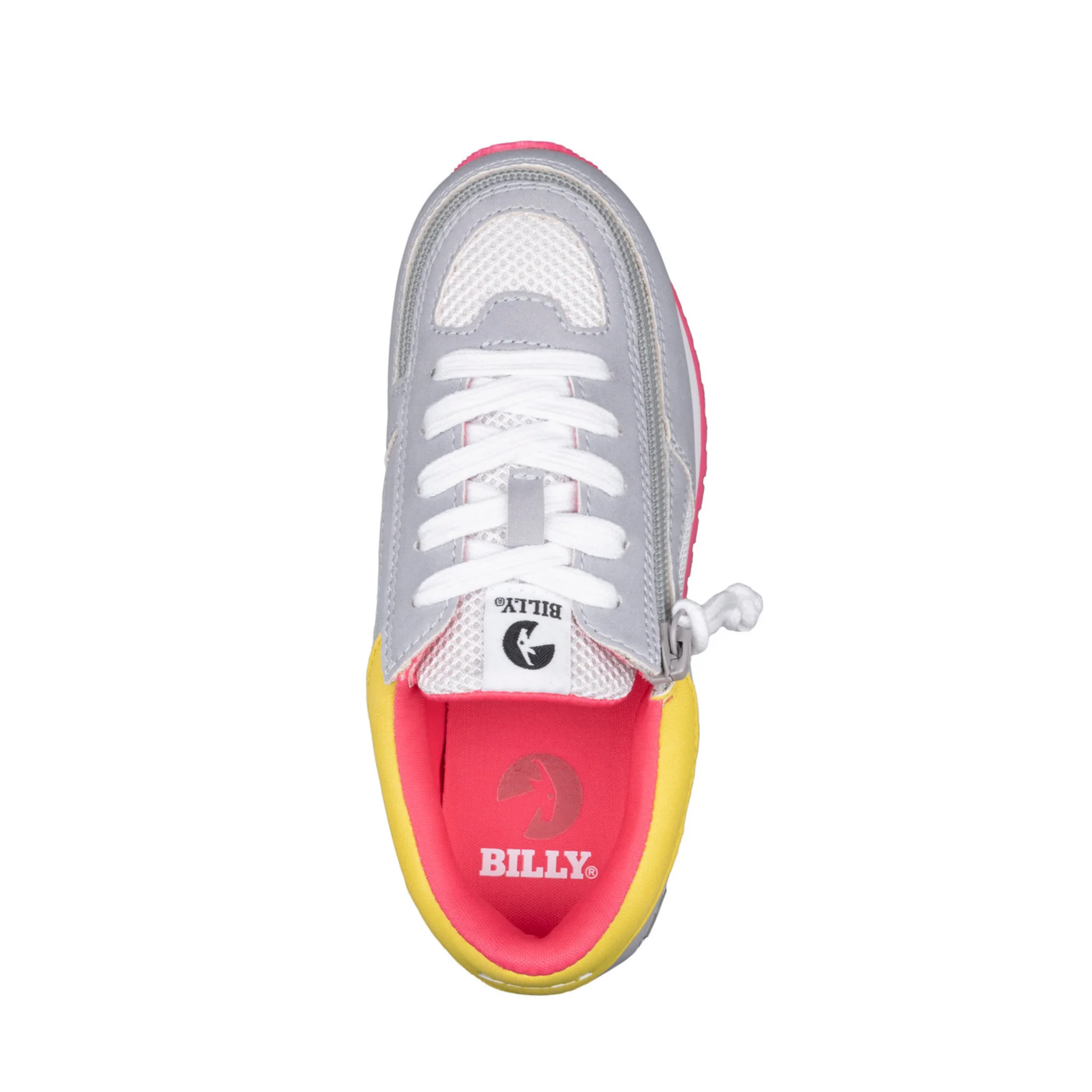 Billy Footwear (Kids) - Grey/ Pink Faux Suede Trainers - CLEARANCE - Image 2