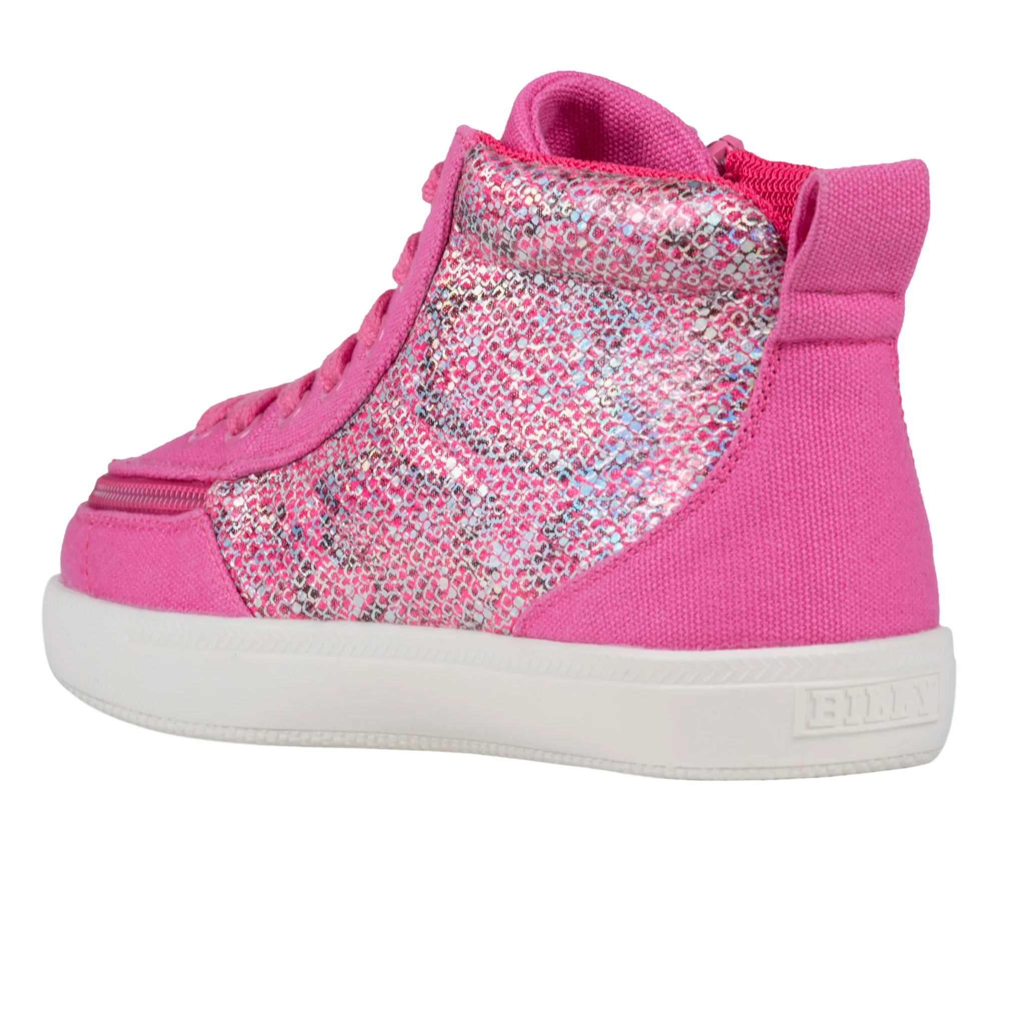 Billy Footwear (Kids) DRII Fit - High Top Fuchsia Snake Canvas Shoes - CLEARANCE - Image 3