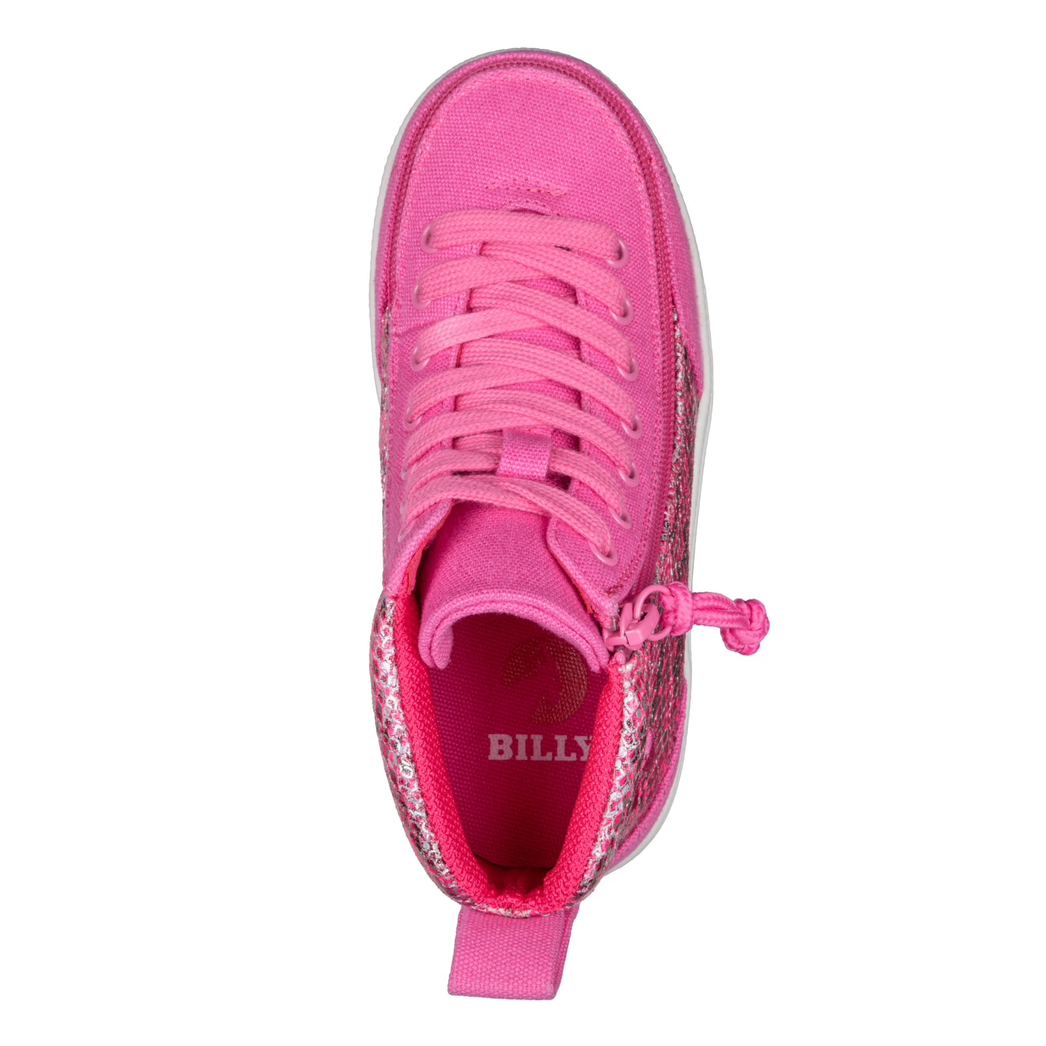 Billy Footwear (Kids) DRII Fit - High Top Fuchsia Snake Canvas Shoes - CLEARANCE - Image 4