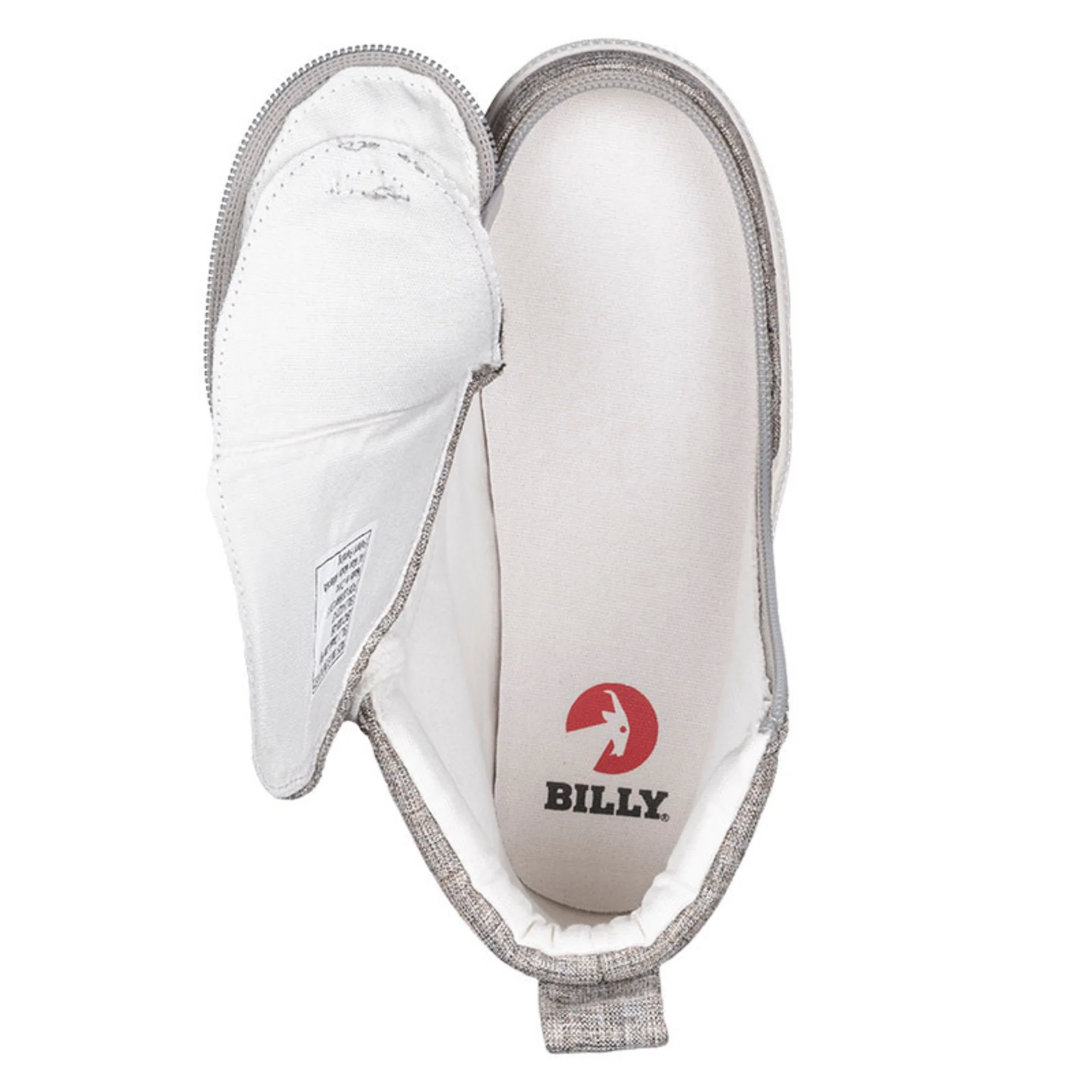Billy Footwear (Kids) - High Top Linen Darker Grey Jersey Shoes - CLEARANCE - Image 2