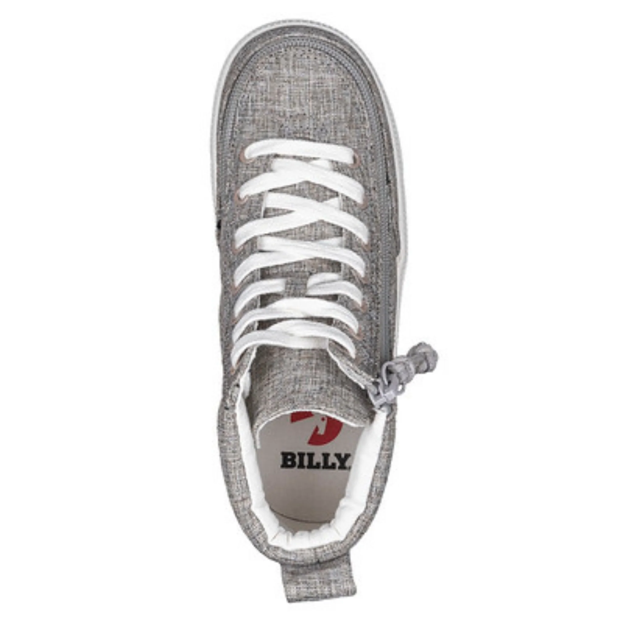 Billy Footwear (Kids) - High Top Linen Darker Grey Jersey Shoes - CLEARANCE - Image 3