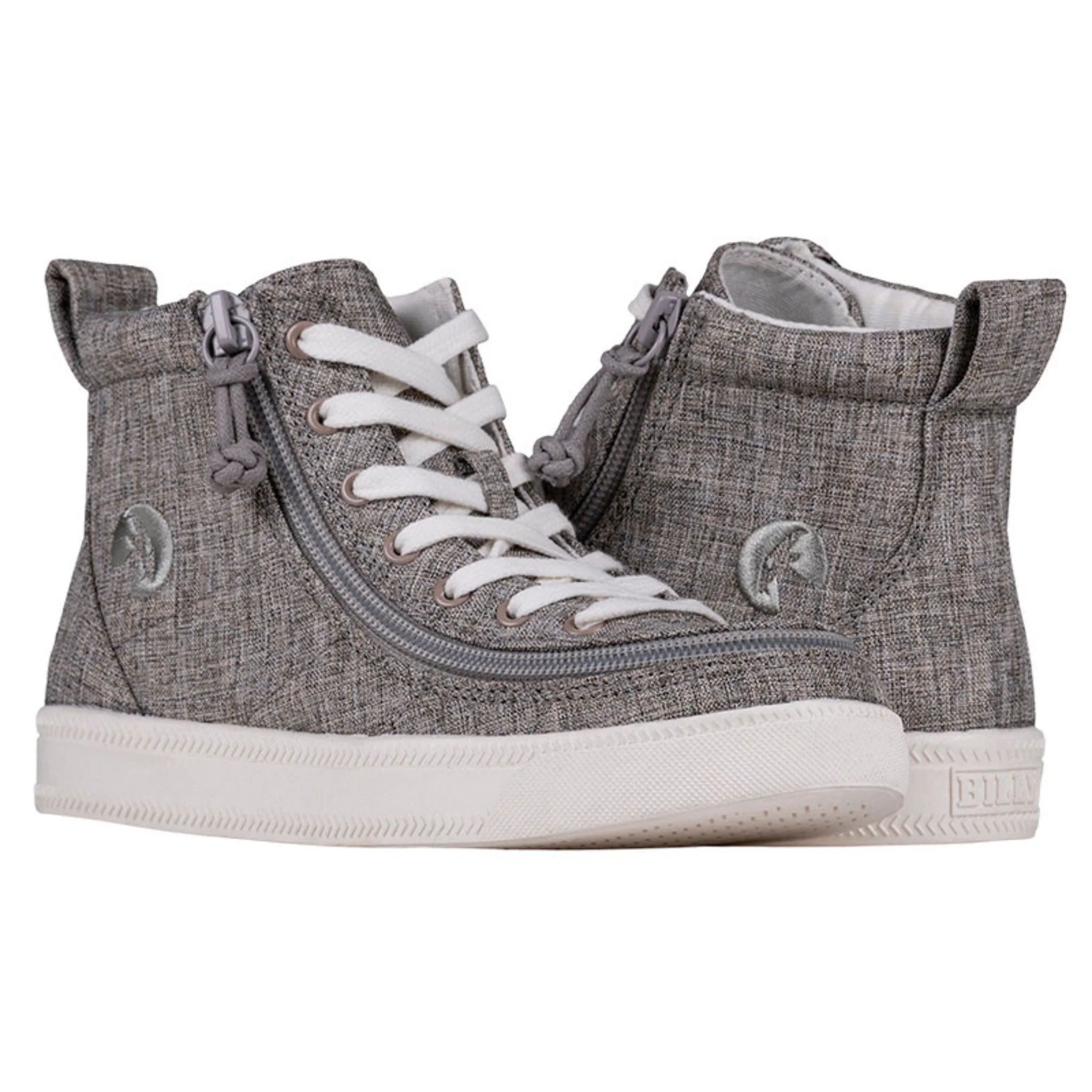 Billy Footwear (Kids) - High Top Linen Darker Grey Jersey Shoes - CLEARANCE - Image 4