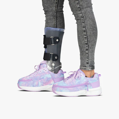 Billy Footwear (Kids)  - Lilac Watercolour Limitless Trainers - Image 5