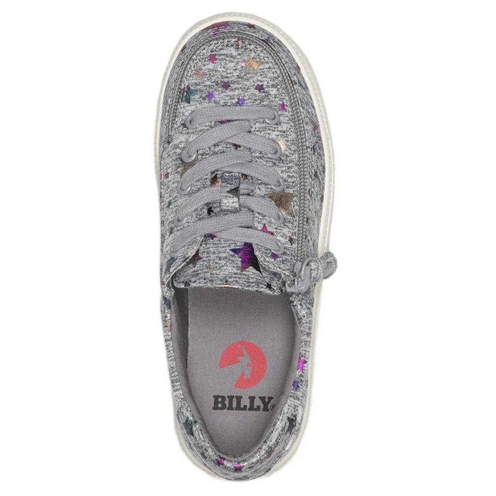 Billy Footwear (Kids) - Low Top Grey Stars Canvas Shoes - CLEARANCE - Image 3