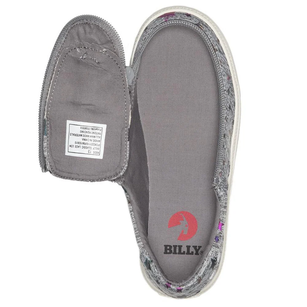 Billy Footwear (Kids) - Low Top Grey Stars Canvas Shoes - CLEARANCE - Image 4