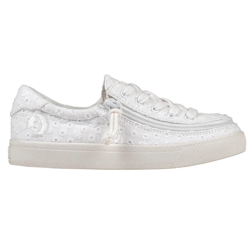 Billy Footwear (Kids) - Low Top White Eyelet Canvas Shoes - CLEARANCE - Image 2