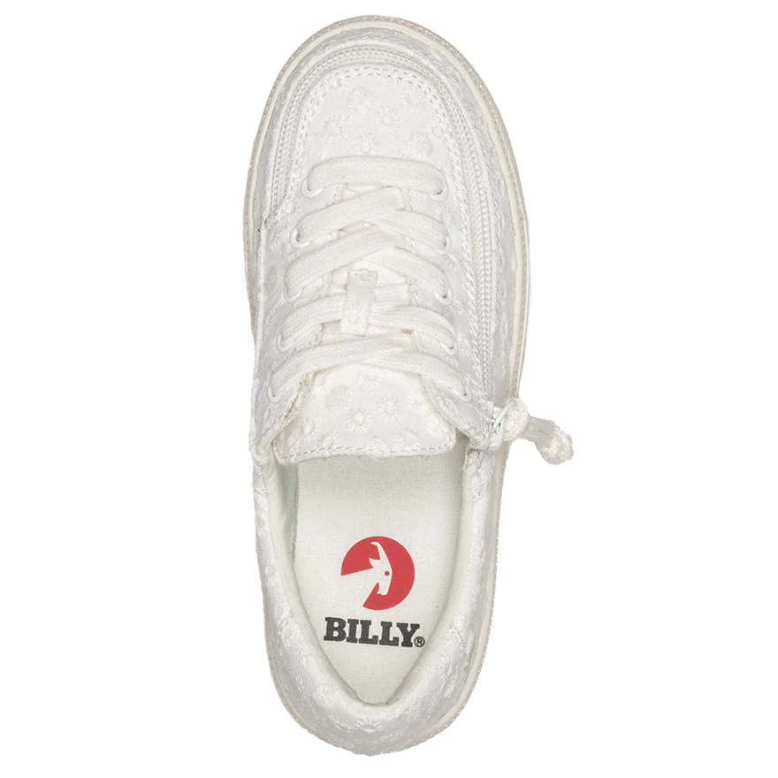 Billy Footwear (Kids) - Low Top White Eyelet Canvas Shoes - CLEARANCE - Image 3