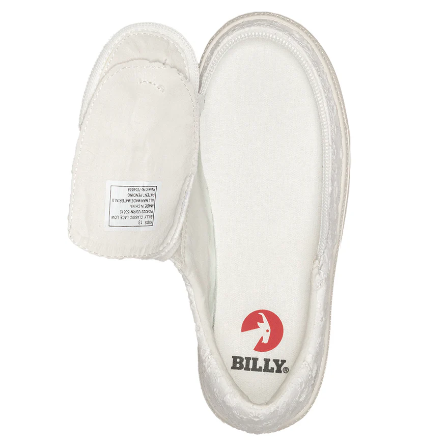 Billy Footwear (Kids) - Low Top White Eyelet Canvas Shoes - CLEARANCE - Image 4
