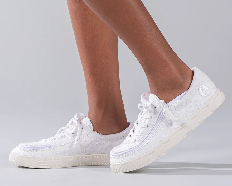 Billy Footwear (Kids) - Low Top White Eyelet Canvas Shoes - CLEARANCE - Image 6