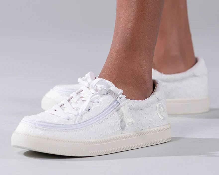 Billy Footwear (Kids) - Low Top White Eyelet Canvas Shoes - CLEARANCE - Image 7