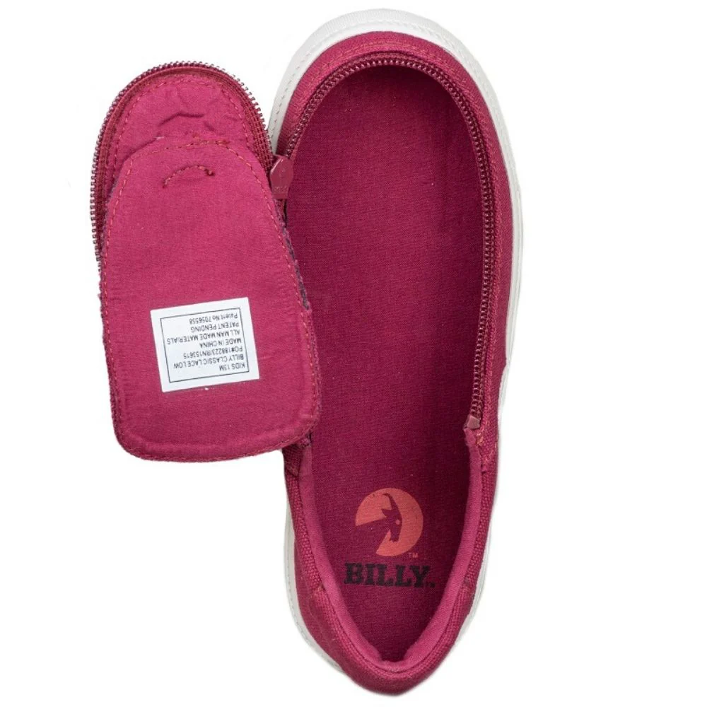 Billy Footwear (Kids)  - Low Top Wine Canvas Shoes - CLEARANCE - Image 3
