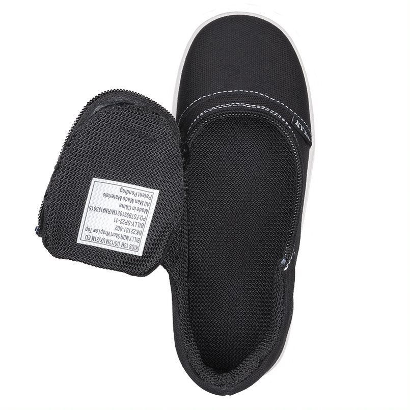 Billy Footwear (Kids) DR Fit Short Wrap - Low Top Black White Canvas Shoes - CLEARANCE - Image 4