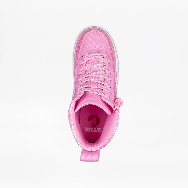 Billy Footwear (Kids) - High Top Pink Glitz Canvas Shoes - Image 3