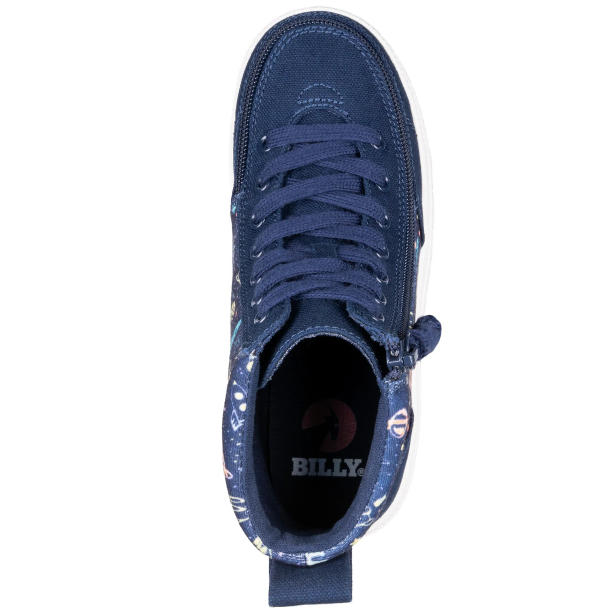 Billy Footwear (Toddlers) - High Top Navy Space Canvas Shoes- CLEARANCE - Image 2