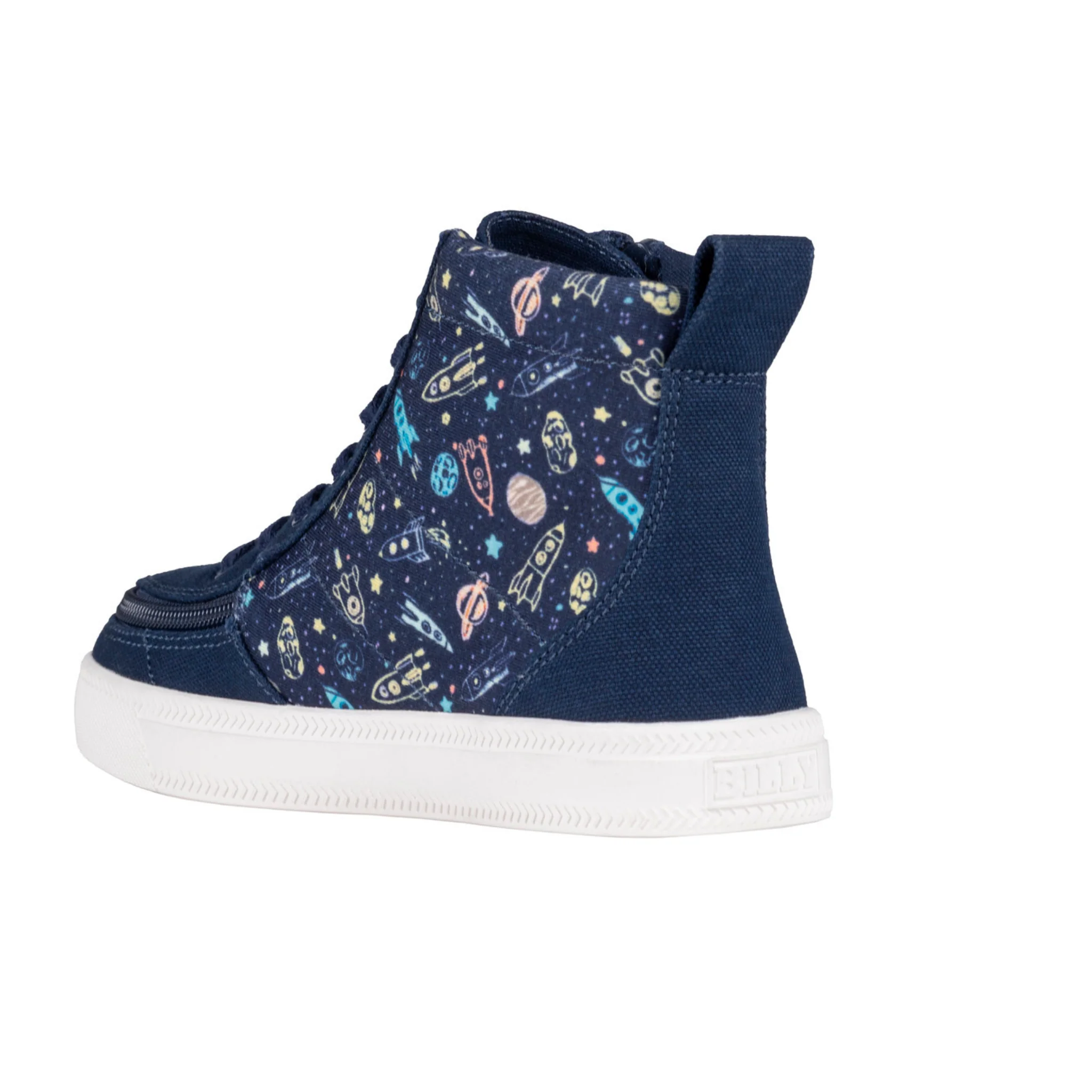 Billy Footwear (Toddlers) - High Top Navy Space Canvas Shoes- CLEARANCE - Image 4
