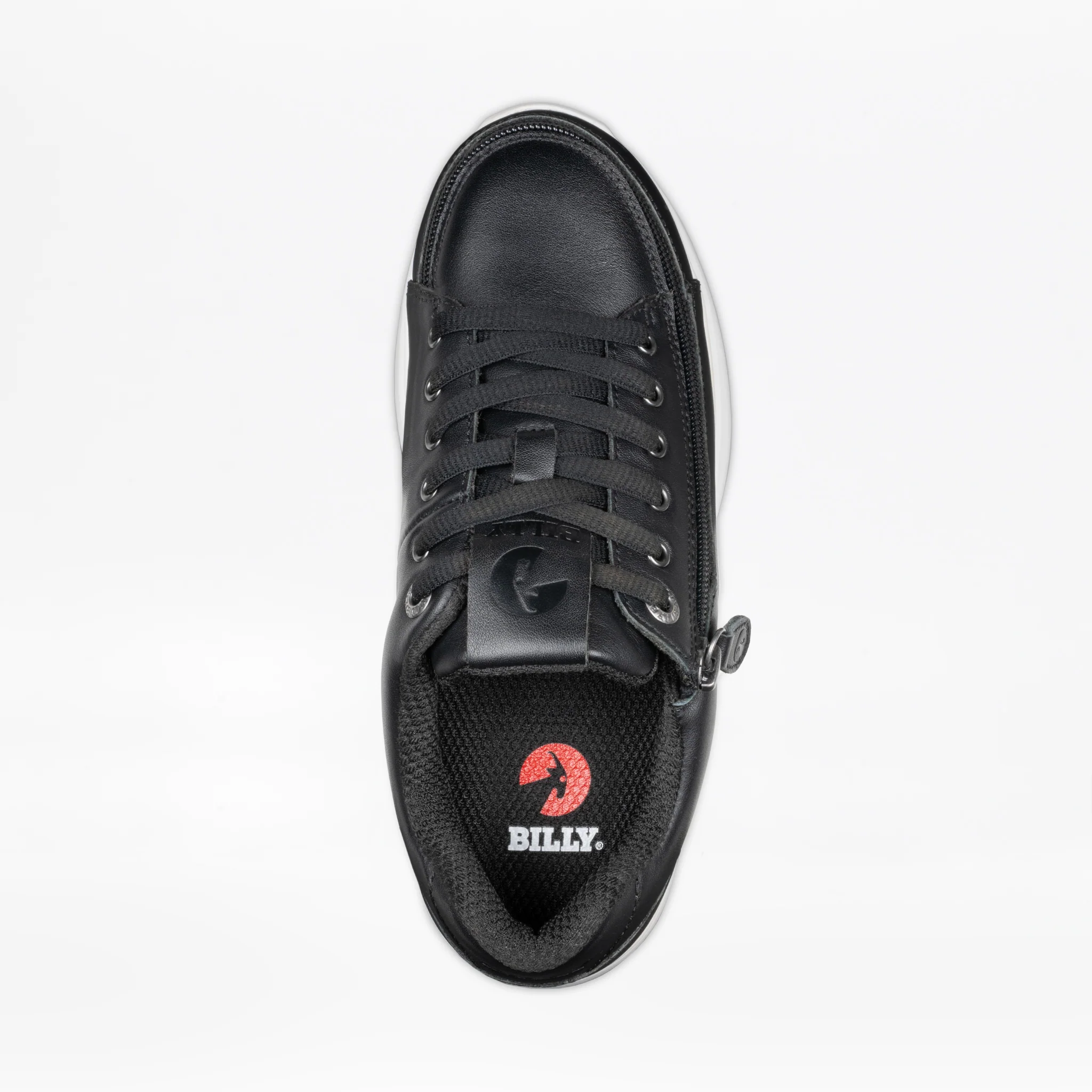 Billy Footwear (Womens) -  Low Top Comfort Plush Black Leather Shoes - Image 3