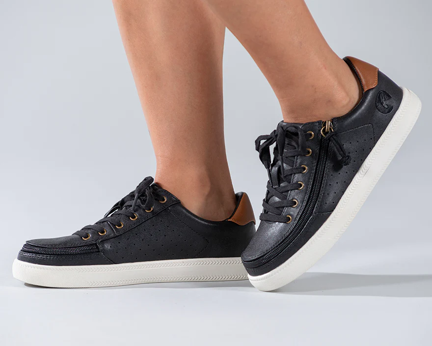 Billy Footwear (Womens) - Low Top Black Faux Leather Shoes - CLEARANCE - Image 7