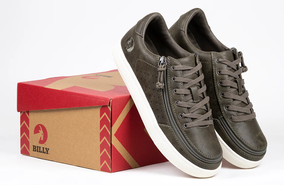 Billy Footwear (Womens) - Low Top Olive Faux Leather Shoes - CLEARANCE - Image 3
