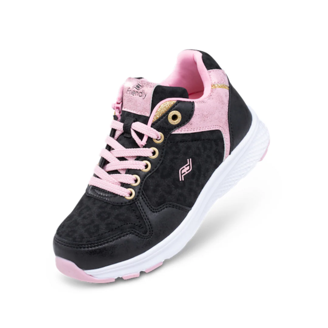 Friendly Shoes (Kids) - Excursion Black Leopard Dahlia Pink - Image 2