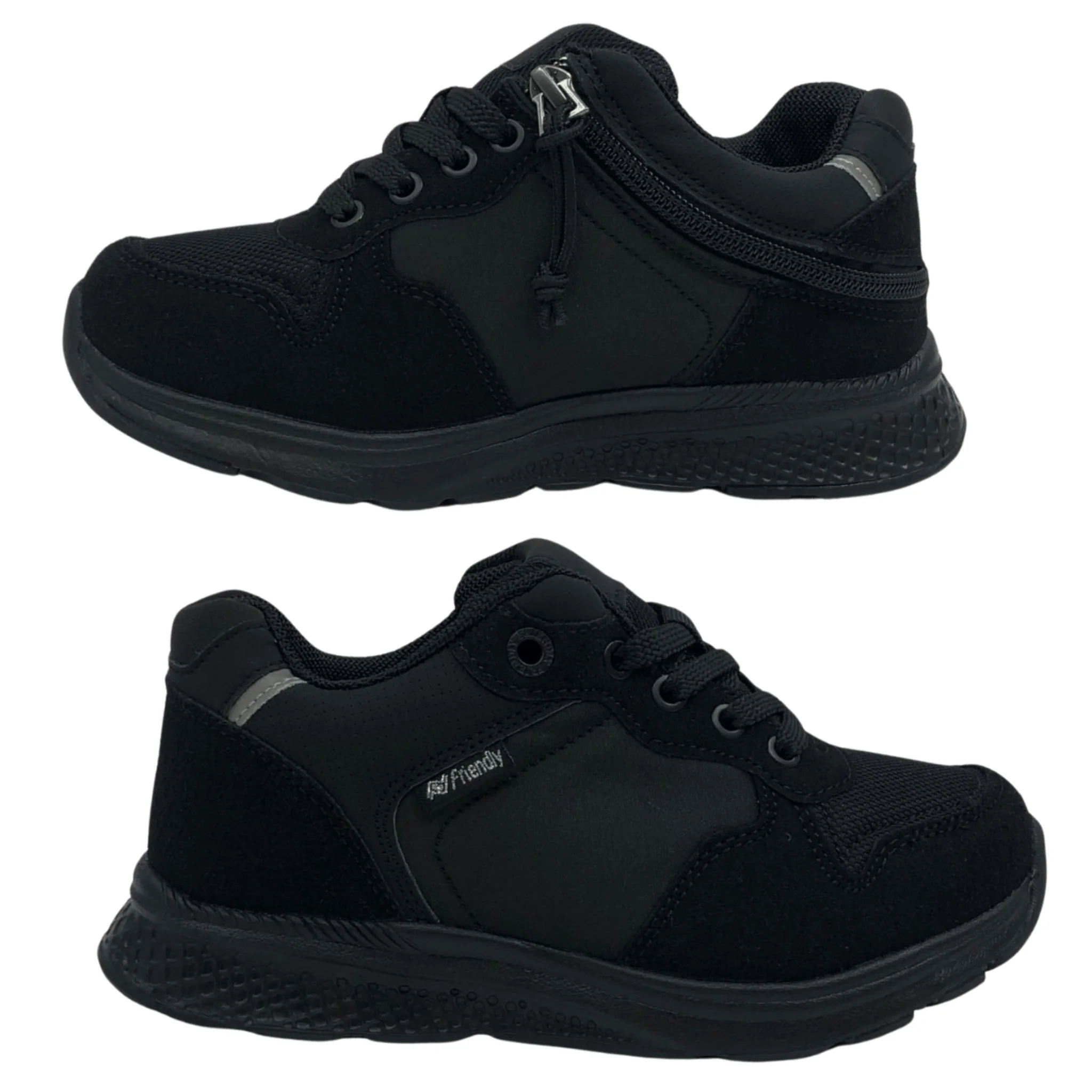 Friendly Shoes (Kids) - Excursion Wider Fit All Black - Image 4