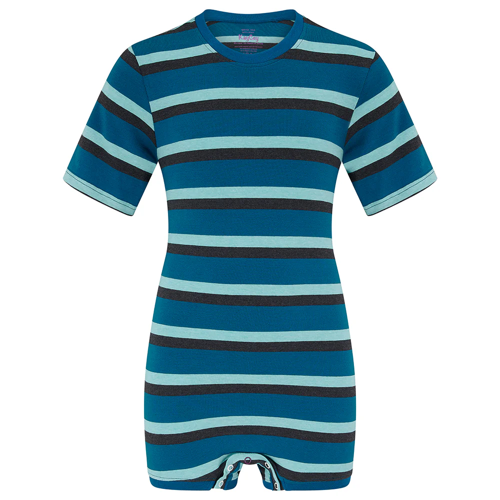 KayCey®P Lite Popper Vest (Kids) - Short Sleeve Stripes - Image 3