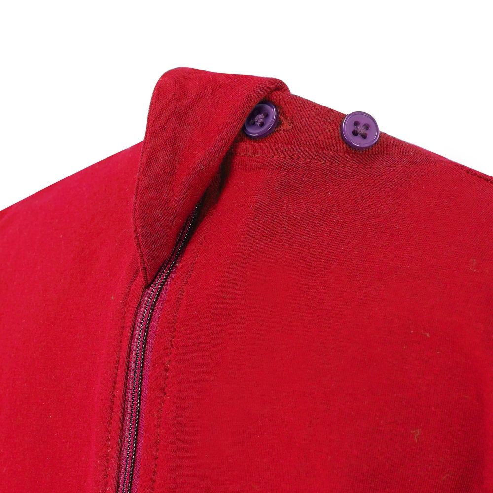 KayCey®Z Secret Zip Back Jumpsuits (Adults) - Short Sleeve / Knee Length Red - CLEARANCE - Image 4