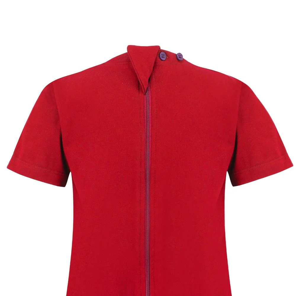 KayCey®Z Secret Zip Back Jumpsuits (Kids) - Short Sleeve / Knee Length Red - CLEARANCE - Image 3